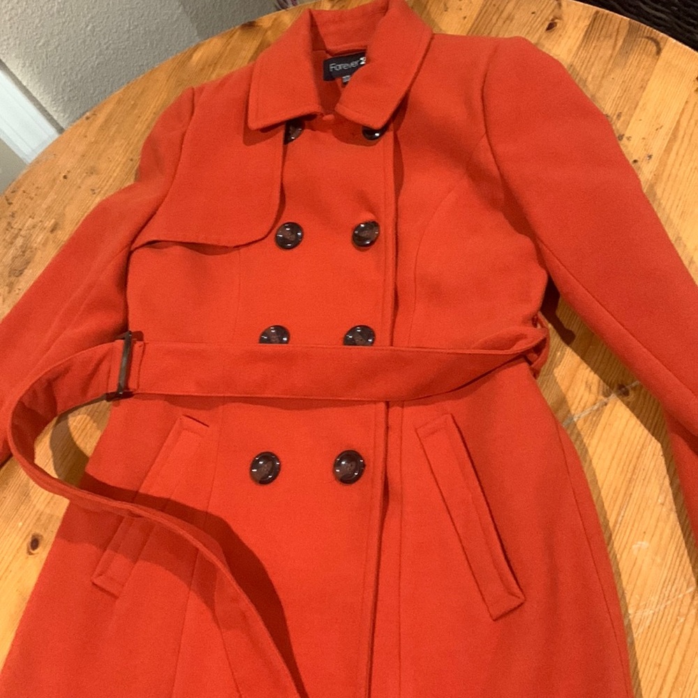 Forever 21 - NWOT Women’s Orange Peacoat - Size Medium